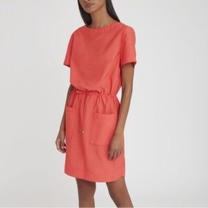 Cuyana The Drawstring Dress Coral size XS